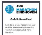 1x startbewijs halve marathon Eindhoven, Eén persoon