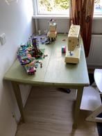 Antieke tafel, hout, linde groen, Huis en Inrichting, Tafels | Eettafels, Ophalen, Gebruikt, 50 tot 100 cm, Rechthoekig