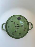 Vergiet emaille antiek retro groen grijs goud, Ophalen of Verzenden