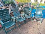 4 Hartman tuinstoelen groen, Tuin en Terras, Tuinstoelen, Ophalen, Gebruikt, Kunststof, Verstelbaar