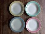 Regout pastel 4x diepe borden, Antiek en Kunst, Antiek | Servies los, Ophalen of Verzenden