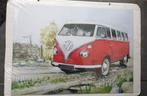 metaal tin vw volkswagen bus t1 bord rood nieuw 41 x 30, Huis en Inrichting, Woonaccessoires | Wanddecoraties, Ophalen of Verzenden