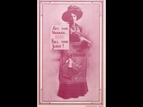 poster vrouwenrechten - kies voor vrouwen, Verzamelen, Posters, Gebruikt, Overige onderwerpen, A4 of kleiner, Rechthoekig Staand