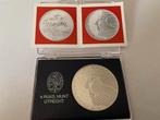 Zilveren 50 guldenmunt herdenking willem v. oranje 1584-1984, Ophalen of Verzenden, Koningin Beatrix, 50 gulden