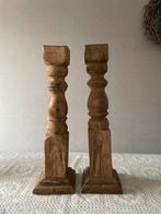 2 kandelaars/sokkels - landelijk wonen stoer sober, Huis en Inrichting, Ophalen of Verzenden, Zo goed als nieuw