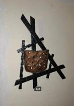 vintage brutalisme XL wandlamp 60er mid-century, Huis en Inrichting, Ophalen, Zo goed als nieuw, Metaal, Brutalisme