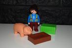 10 - Playmobil 123 Boer met varken, Ophalen of Verzenden, Gebruikt