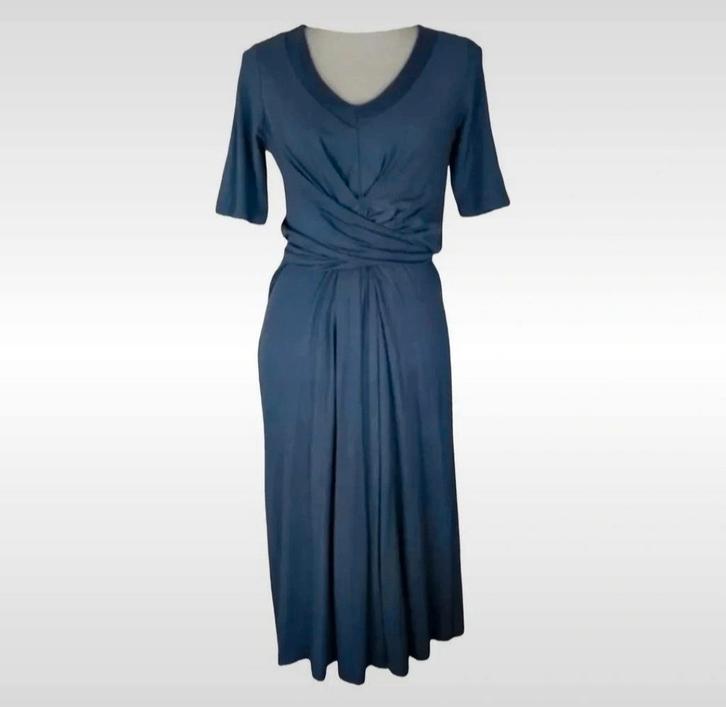 Kyra & Ko Grijs Blauwe Jurk Maat S, Kleding | Dames, Jurken, Zo goed als nieuw, Maat 36 (S), Grijs, Knielengte, Verzenden