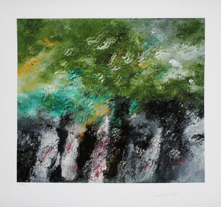Armando A'dam(1929) Giclee op Papier "Het Bos groen" Ges Gen, Antiek en Kunst, Kunst | Litho's en Zeefdrukken, Ophalen of Verzenden