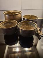 Koper messing hangpotjes 4 stuks, Ophalen of Verzenden