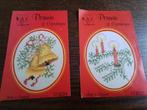 2 borduurpatronen voor een kerstkaart met restgaren, Hobby en Vrije tijd, Borduren en Borduurmachines, Ophalen of Verzenden, Zo goed als nieuw