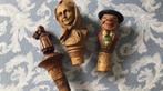 3 x hout gesneden flessenkurk stop fles, Antiek en Kunst, Ophalen of Verzenden
