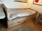 Steigerhouten eenpersoonsbed (compleet), Ophalen, Gebruikt, 90 cm, Eenpersoons