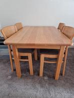 Houten tafel met 4 stoelen, Huis en Inrichting, Complete eetkamers, Ophalen, Gebruikt, Modern, Minder dan 4 stoelen