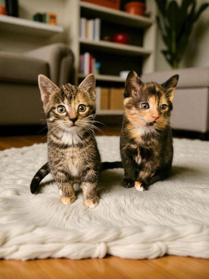 4  jonge kittens, Dieren en Toebehoren, Katten en Kittens | Overige Katten, Meerdere dieren