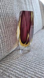 Murano Sommerso vaas facet geslepen - 16 cm, Gebruikt, Overige kleuren, Ophalen of Verzenden, Glas