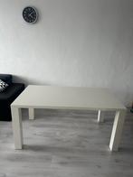 Witte Eettafel voor 4 Personen, Kunststof, 100 tot 150 cm, Ophalen of Verzenden, Zo goed als nieuw