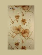 3985 Vintage bloemenbehang zandtinten oosterse touch swiet, Ophalen of Verzenden, 75 m² of meer, Bruin