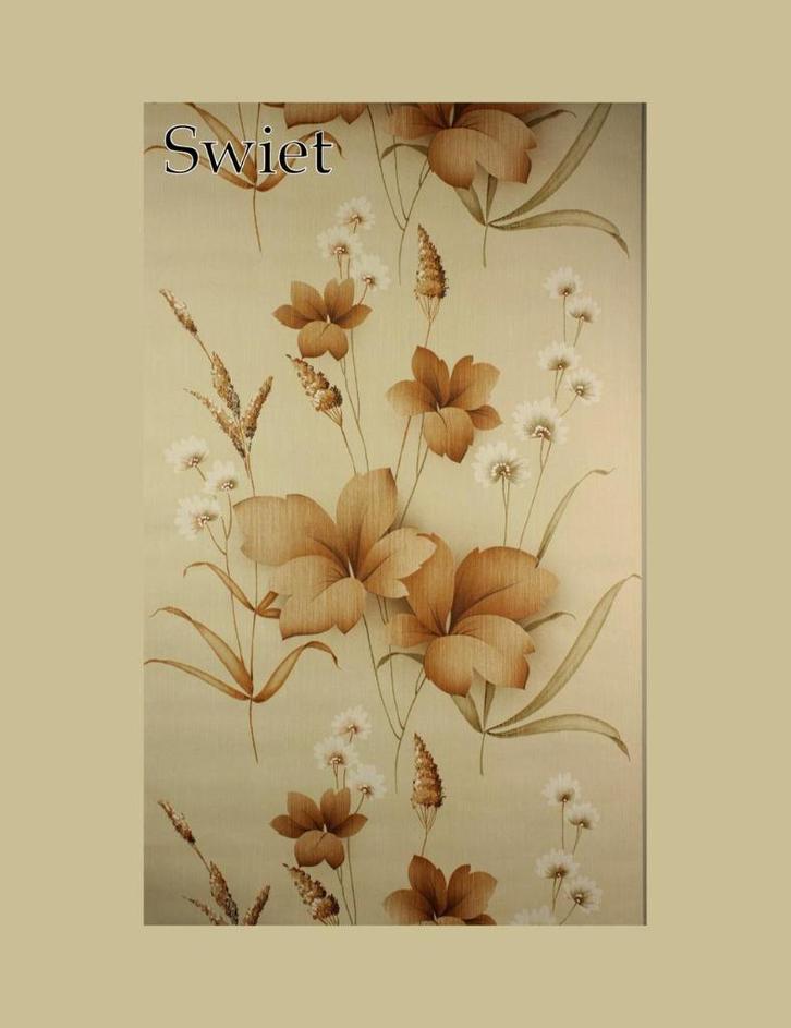 3985 Vintage bloemenbehang zandtinten oosterse touch swiet, Huis en Inrichting, Stoffering | Behang, Bruin, 75 m² of meer, Ophalen of Verzenden
