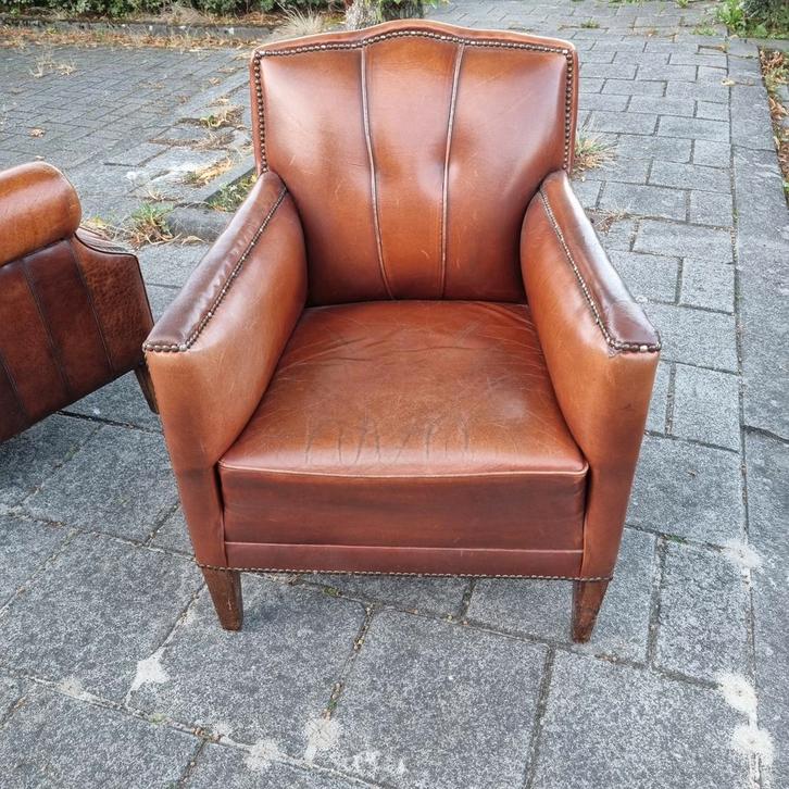 1x stoere geleefde fauteuil klassiek!!, Huis en Inrichting, Fauteuils, Gebruikt, Leer, 50 tot 75 cm, 75 tot 100 cm, Ophalen of Verzenden