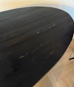 Zwarte mango houten eettafel met gebruiksporen, Huis en Inrichting, Tafels | Eettafels, Ophalen, Gebruikt, 100 tot 150 cm, Vijf personen of meer