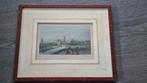 Staalgravure Delft anno 1860 ingekleurd, Antiek en Kunst, Ophalen of Verzenden