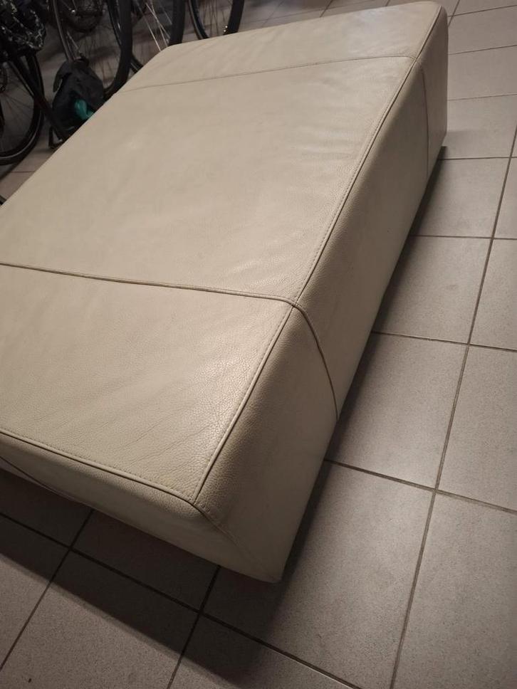 Lederen zitbank / poef - 120x80x35 cm, Huis en Inrichting, Banken | Voetenbanken en Poefen, Rechthoekig, Ophalen