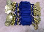 2 Armbanden Blauw/Goud (buikdansarmbanden), Sieraden, Tassen en Uiterlijk, Blauw, Ophalen of Verzenden, Zo goed als nieuw, Elastiek