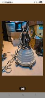 Vintage Industriële Hanglamp, Huis en Inrichting, Lampen | Hanglampen, Gebruikt, Ophalen of Verzenden, Metaal, Minder dan 50 cm