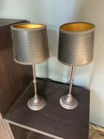 Brocante lampjes met lederen kapje, Huis en Inrichting, Ophalen, Zo goed als nieuw, Minder dan 50 cm