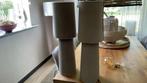Twee bruin velours tafellampen van yaya., Ophalen of Verzenden, Gebruikt, Stof, 50 tot 75 cm