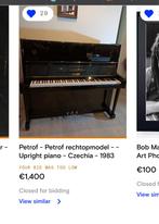 Zwarte Petrof Staande Piano, Muziek en Instrumenten, Piano's, Ophalen, Gebruikt, Zwart, Piano
