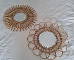 2 verschillende rotan/ bamboe spiegels (50 cm ), Rond, Ophalen of Verzenden, Zo goed als nieuw, Minder dan 100 cm