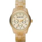 Michael Kors Jet Set Horloge Beige Goud Parelmoer️, Overige merken, Staal, Polshorloge, Ophalen of Verzenden