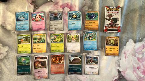 17 Pokemon obsidian flames trading card game, Hobby en Vrije tijd, Verzamelkaartspellen | Pokémon, Zo goed als nieuw, Meerdere kaarten