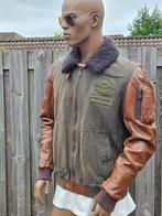 PME Legend combi leer en canvas pilotenjas / tussenjas  (XL), Kleding | Heren, Jassen | Winter, Bruin, ., Maat 56/58 (XL), Ophalen of Verzenden