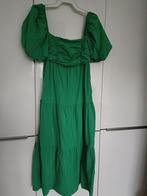 Groene jurk met pofmouwen, Groen, Ophalen of Verzenden, Zo goed als nieuw, Boven de knie