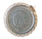 Hanger ketting 1 gulden 1971 Juliana, Ophalen of Verzenden, Zilver, Nederland