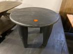 Zwart Mango Houten Bijzettafel, Minder dan 55 cm, Rond, Nieuw, Hout