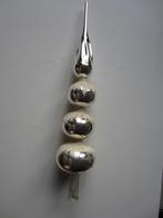 oude kerstversiering oude zilveren glazen piek met sneeuw 38, Ophalen of Verzenden, Gebruikt