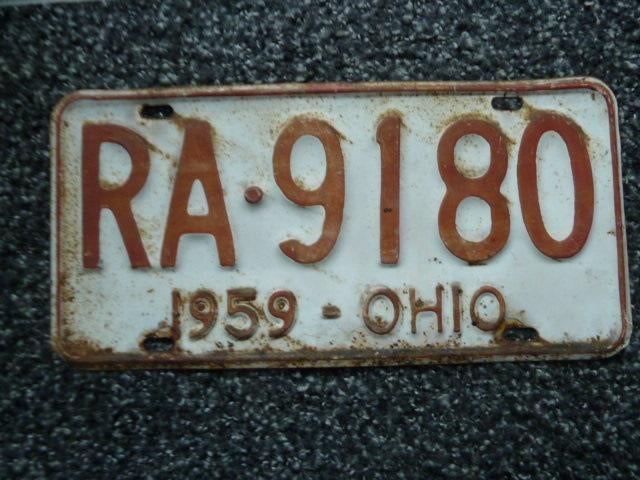 Kentekenplaat licenseplate Ohio 1959 USA, Verzenden, Gebruikt, Auto's