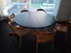 Ronde eiken eettafel 150cm, Ophalen, Gebruikt, Rond, 100 tot 150 cm
