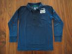 Blauwe longsleeve / polo van de Hema maat 122 / 128 ZGAN!, Ophalen of Verzenden, Zo goed als nieuw, HEMA, Shirt of Longsleeve