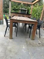 Teak tuintafel 6 persoons, Ophalen of Verzenden, Zo goed als nieuw, Teakhout