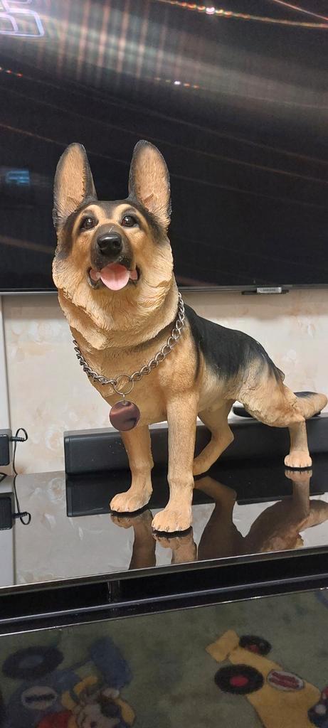 Dierenbeeld Hond Duitse Herder - Tuinbeeld, Tuin en Terras, Tuinbeelden, Zo goed als nieuw, Dierenbeeld, Kunststof, Ophalen of Verzenden