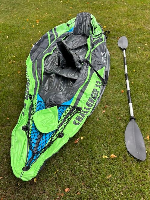 2-persoons Kajak merk Intex, Challenger2, Watersport en Boten, Kano's, Gebruikt, Kajak, Twee personen, Opblaasbaar, Met peddels