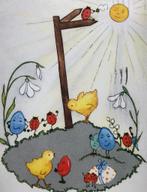 (39) -PAASKAART - SNEEUWKLOKJES - PAASEIEREN -, Verzenden, 1940 tot 1960, Gelopen, Feest(dag)