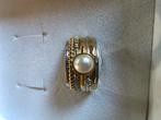 Zilver/goud IXXXI ring mt 17,5. H10, Sieraden, Tassen en Uiterlijk, Ringen, Overige materialen, Ophalen of Verzenden, Zo goed als nieuw