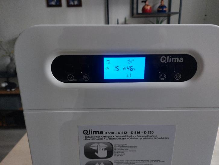 Te koop qlima D512 Luchtontvochtiger, Witgoed en Apparatuur, Luchtbehandelingsapparatuur, Zo goed als nieuw, Luchtontvochter, Ophalen