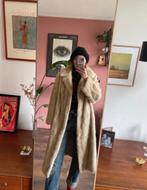 Mob wife coat fur mantel maxi vintage bontjas bont jas, Beige, Ophalen of Verzenden, Zo goed als nieuw